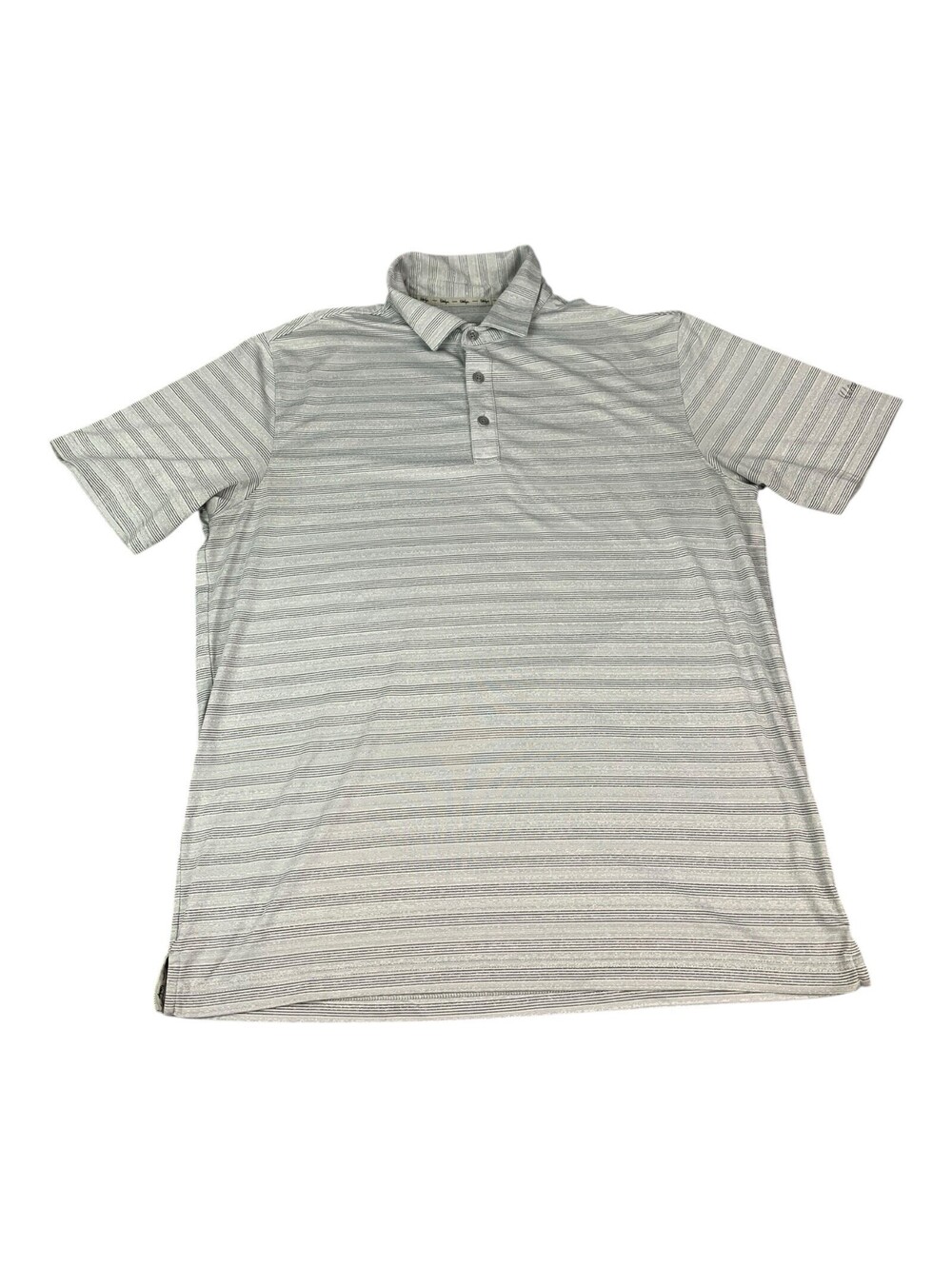 Walter Hagen 11 Majors Golf Polo Shirt, Gray Striped, Men’s Size Large